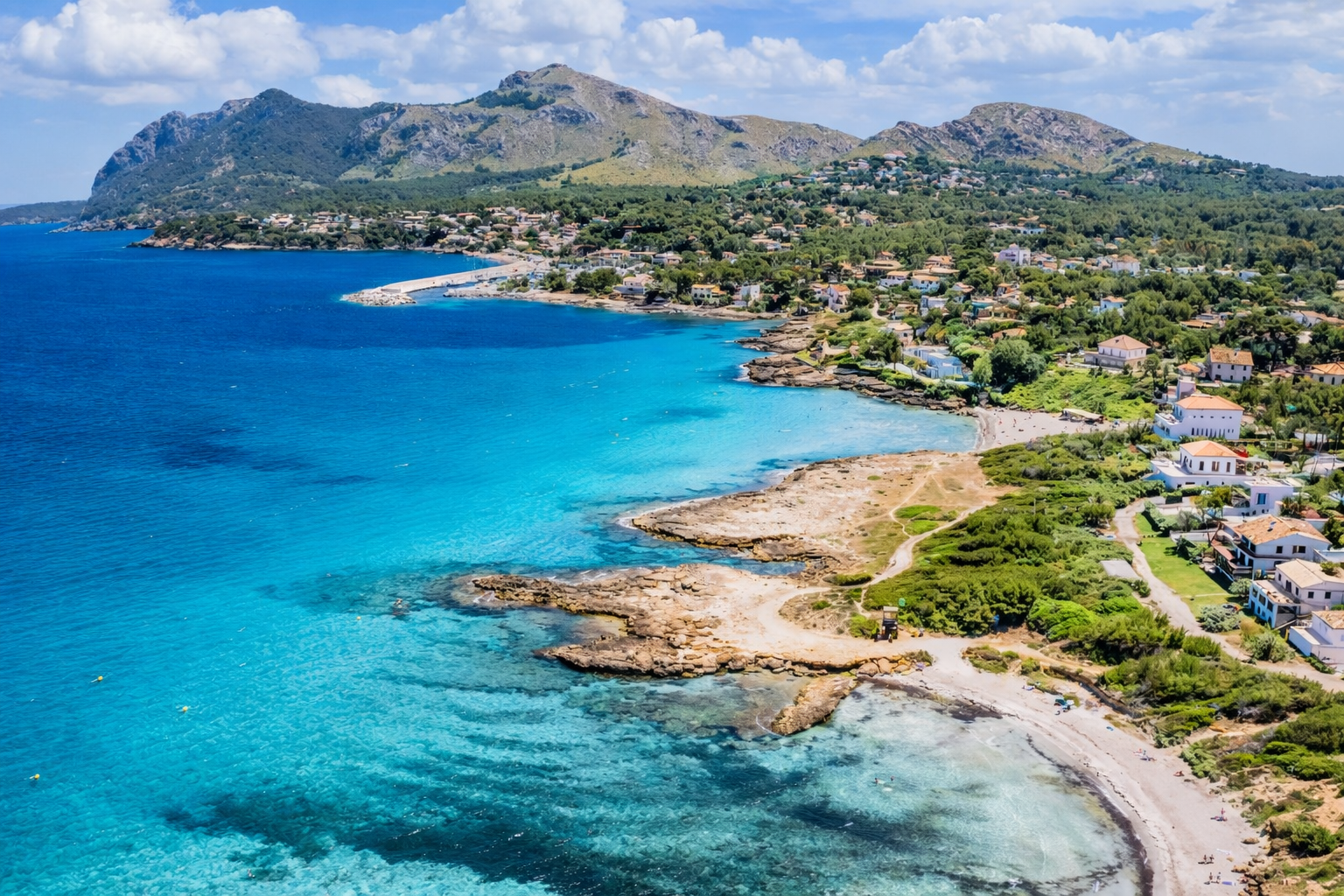Turquoise water along the coast near Alcúdia